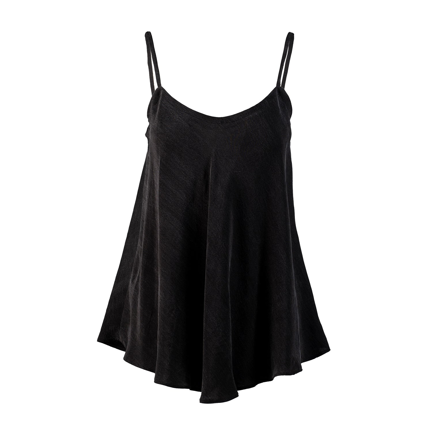 Sleeveless black loose camisole 